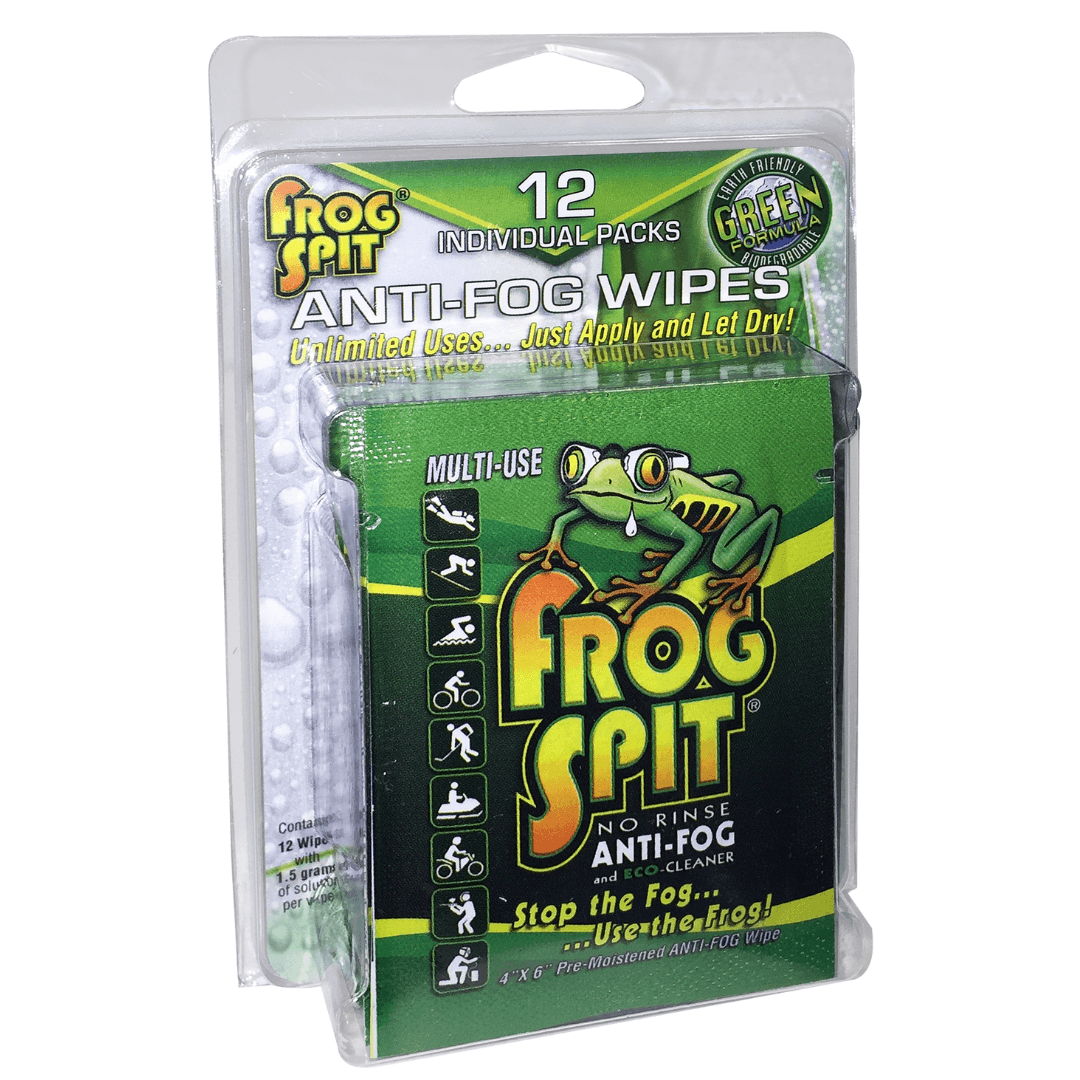 Frog Spit Anti-Fog Wipes | 12-Pack for Long-Lasting Fog Prevention - FrogSpit