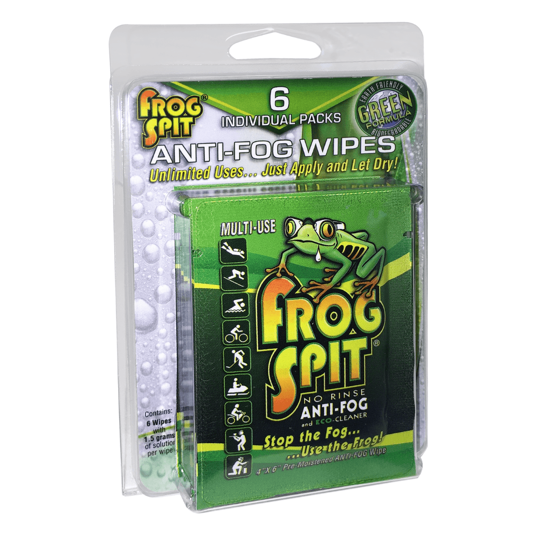 Frog Spit Anti-Fog Wipes | 6-Pack for Long-Lasting Fog Prevention - FrogSpit